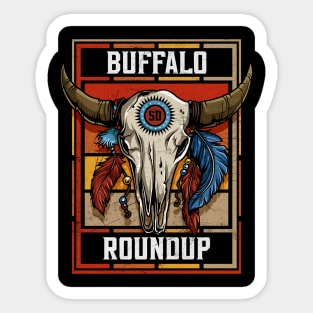 Buffalo Roundup Custer South Dakota Native American Bison Skull Sticker